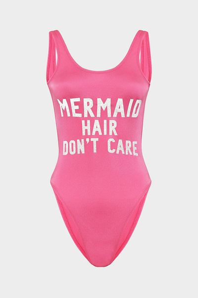 Açelya Okcu Mermaid Hair Dont Care Slogan Push Up Μαγιό