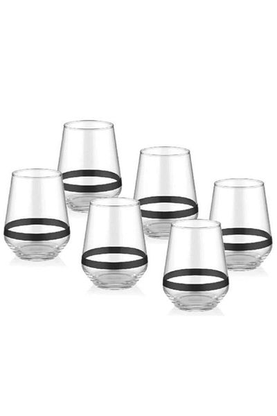 The Mia Dark Water Glass Short Set of 6