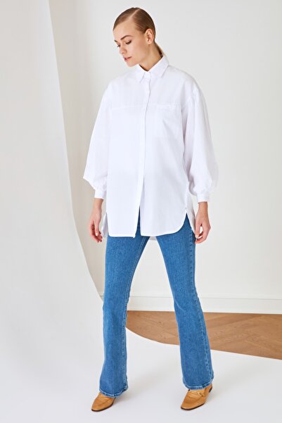 Trendyol Modest Hemde - Weiß - Oversize
