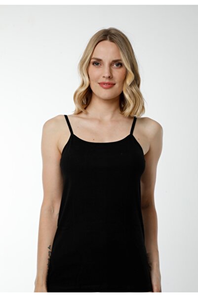 Hmd 2005 Black 100% Cotton Comfortable Texture Thin Rope Strap Ribbed Women's Athlete