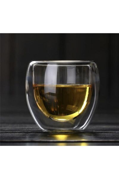 MİMOZA PARK 2 Pieces New Design Double Walled Glass 250 ml 2 Pieces Fma03251