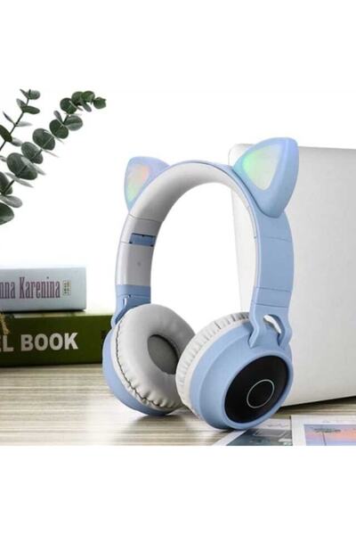 TG Bluetooth Kedi Kulaklık Yüksek Ses Akıllı Renkli Led Işıklı Uzun Şarj 12 S...