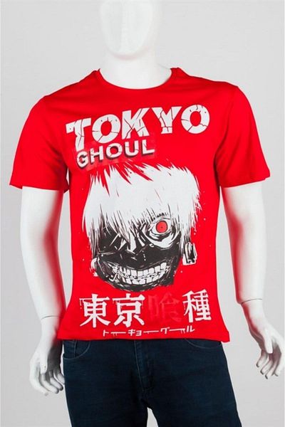 Dünyadan Hediyeler Tokyo Ghoul Unisex βαμβακερό κόκκινο μπλουζάκι με κανονική εφαρμογή