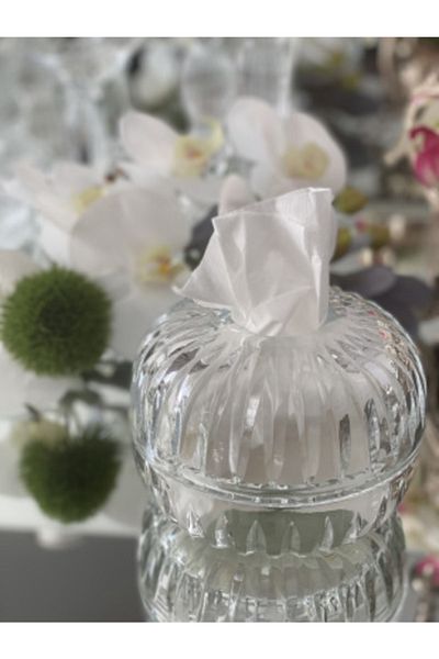 dekorasyon garajı Crystal Cut Glass Napkin Holder