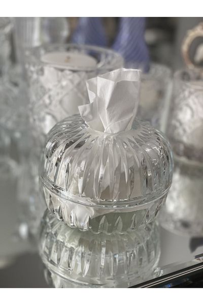 dekorasyon garajı Crystal Cut Glass Napkin Holder
