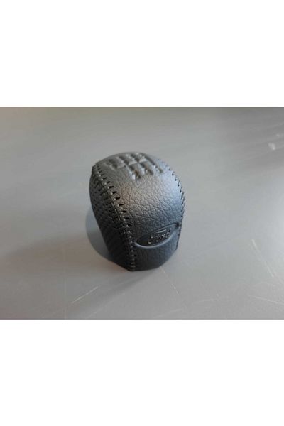 CABU Transit Gear Shift Knob - Compatible for 6-Speed Vehicles Model 2012 and Later - Faux Leather with Ford Logo