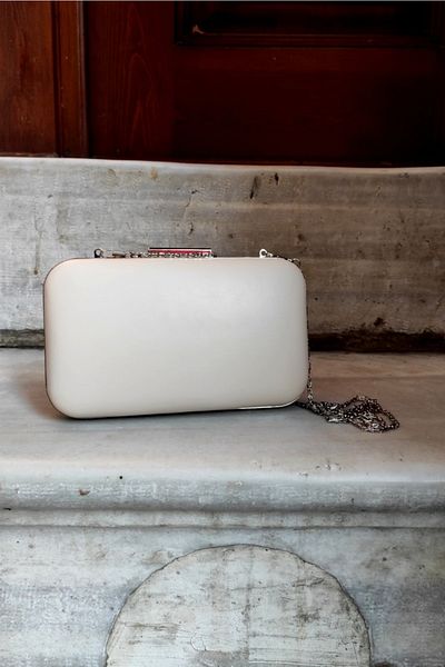 LA CALZATURE Μπεζ δερμάτινη τσάντα Portfolio Box