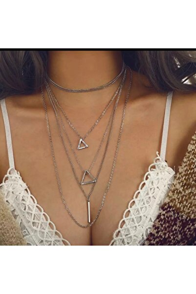 Girift Vintage أورورا قلادة فضية الطبقات