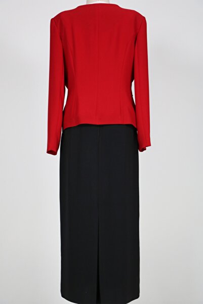 hepyen Kırmızı Önü Taşlı Beli Payetli Anne Takım