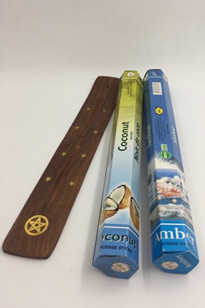 Flute 2 Çeşit 40 Adet Çubuk TütsüCoconat-Amber+ Tütsü Kayığı