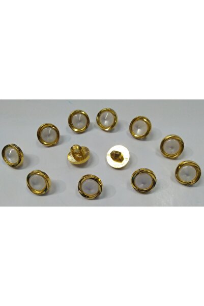 Elit Metalize Taşlı Gömlek Düğmesi 12 Adet