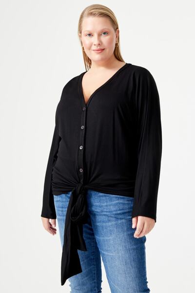 Love My Body Bluză tricotată - Design cu cravată în talie