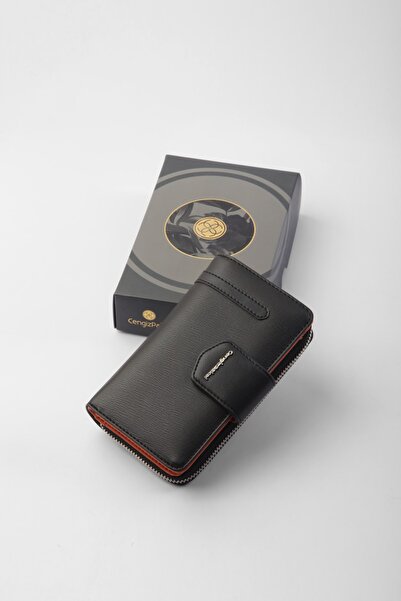 CENGİZ PAKEL Women's Medium Size Wallet 65256m Black-brick