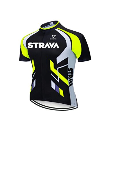 hepsiofis ملابس علوية لركوب الدراجات بأكمام قصيرة من Strava باللون الأخضر الف...