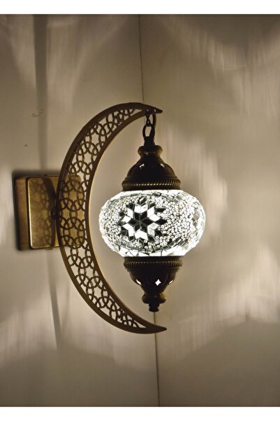 karlıkturistik Mozaik Aplik Hilal Dekoratif Duvar Lambası Otantik Aplik Ay Osmanlı Selçuklu Türk Lamba Model16