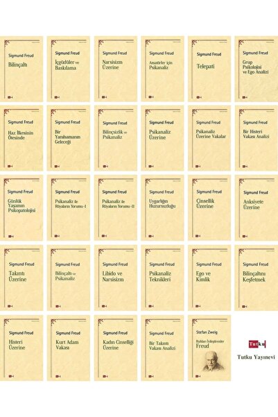 Tutku Yayınevi Sigmund Freud Kitap Seti 29 Kitap Sigmund Freud