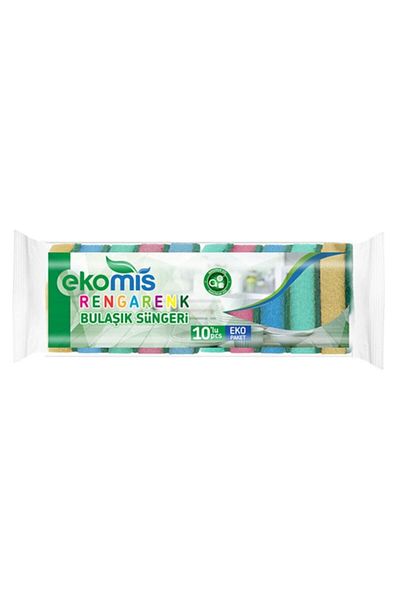 Ekomis Dish Sponge Colorful 10 pcs