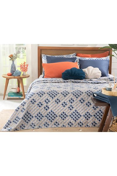 English Home Navy Blue Single Pike - Pool Pop Printed, 150x220 Cm