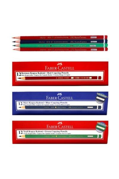 Faber Castell فابر كاستل أحمر 12 قطعة - أخضر 12 قطعة - أزرق 12 قطعة قلم نسخ