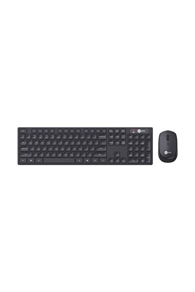 LENOVO LECOO KM2001 Kablosuz Türkçe Q Klavye & Mouse Set Siyah