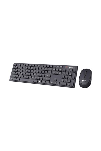 LENOVO LECOO KM2001 Kablosuz Türkçe Q Klavye & Mouse Set Siyah