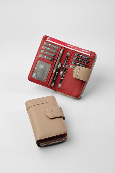 CENGİZ PAKEL Дамски портфейл Medium 65256m Vison-червен