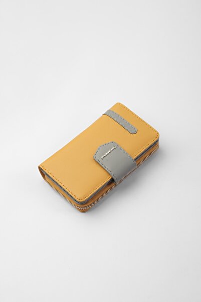 CENGİZ PAKEL Women's Medium Wallet 65256m Mustard-grey