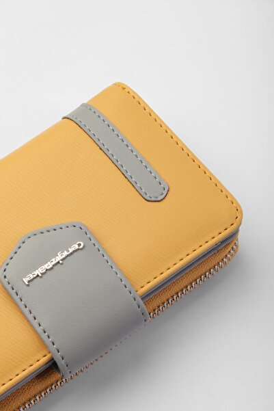CENGİZ PAKEL Women's Medium Wallet 65256m Mustard-grey