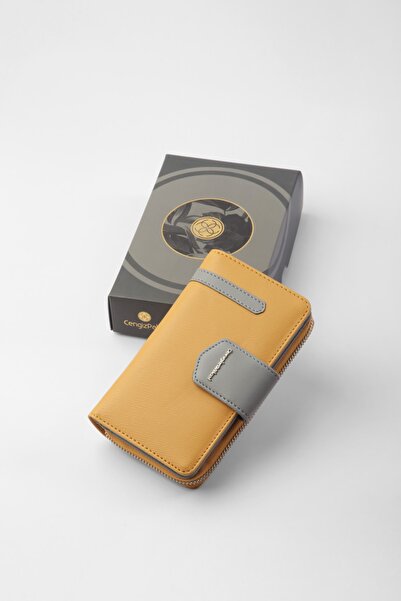 CENGİZ PAKEL Women's Medium Wallet 65256m Mustard-grey