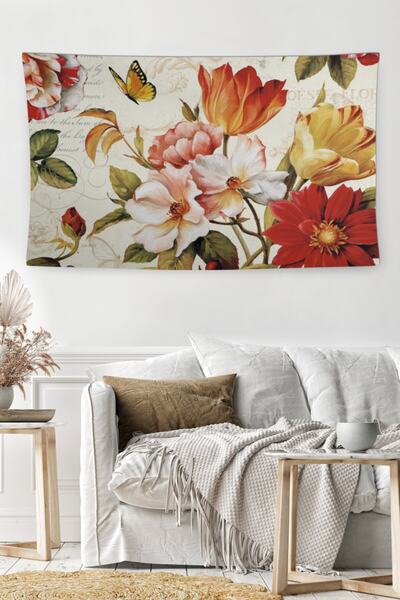 MEKTA HOME Cu model floral, lavabil, rezistent la decolorare, rezistent la pe...