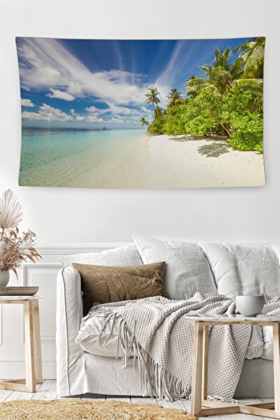 MEKTA HOME غطاء حائط مزخرف مقاوم للبقع وقابل للغسل على الشاطئ والبحر Mktdvr-2016