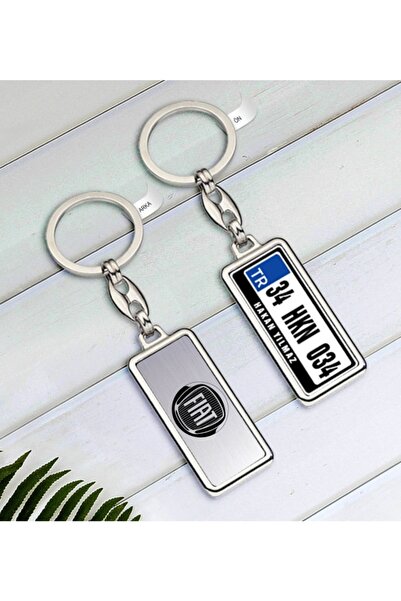 Bk Gift Kişiye Özel Plakalı Logolu Çift Taraflı Krom Anahtarlık