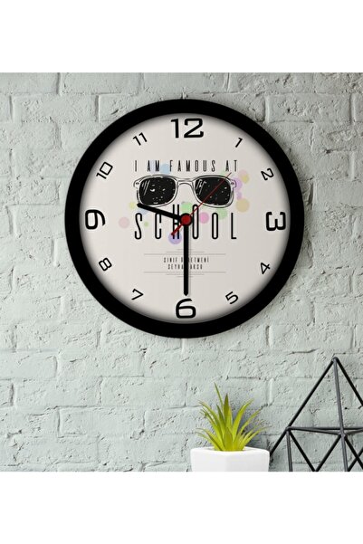 Bk Gift Kişiye Özel Okulda Ünlüyüm Ahşap Duvar Saati-4