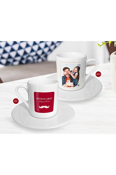 Bk Gift Kişiye Özel Babalar Günü Hediyesi Fotoğraflı Türk Kahvesi Fincanı-60