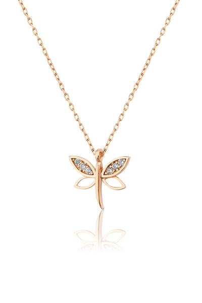 Elika Silver Yusufçuk Model Renkli Zirkon Taşlı 925 Ayar Gümüş Kolye