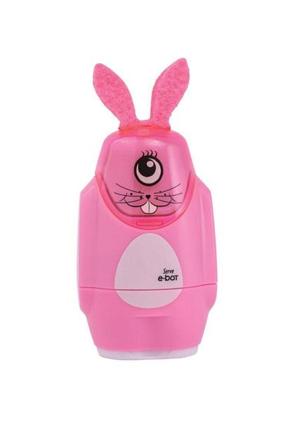 Serve مبراة قلم رصاص على شكل أرنب وردي من E-bot مع ممحاة
