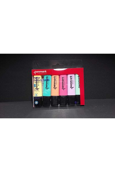 penmark 6 Colors Highlighter Marker Set Pastel Colors 100% Domestic Production