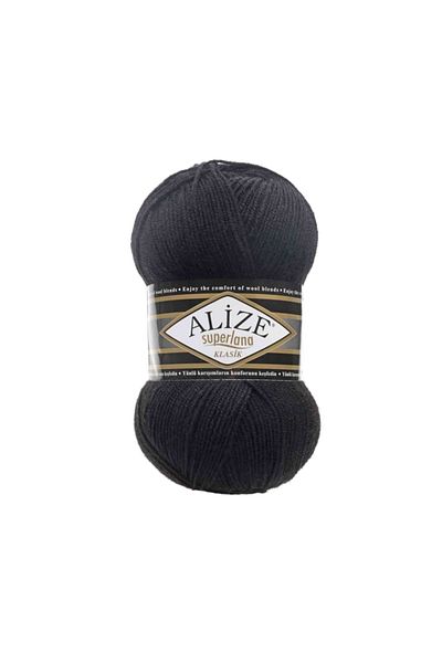 Alize Süperlana Classic 5 τεμαχίων πλεκτό νήμα 60 μαύρο