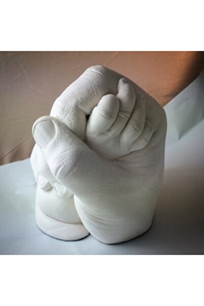 GIFTEE Baba Ve Bebek Özel El Ele Heykel Kalıbı Seti Ten Rengi Akrilik Boyalı