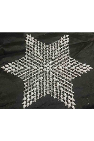 ART HEDİYE 6-частинна мереживна серветка з бісерною зіркою Tsrm12-6