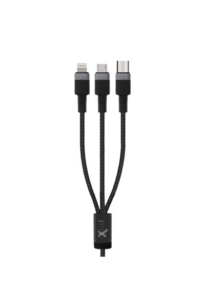 İXTECH 3 Farklı Şarj Kablosu Dayanıklı Micro Type-c Lightning USB Hızlı Şarj ...