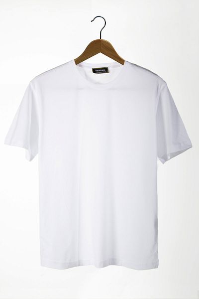 Terapi Men Unisex White Crew Neck Oversize Fit Basic Cotton T-shirt