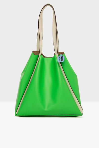 Bagmori Green Women's Large Tote Bag with Strap Stripe M000006716