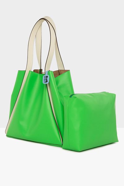 Bagmori Green Women's Large Tote Bag with Strap Stripe M000006716
