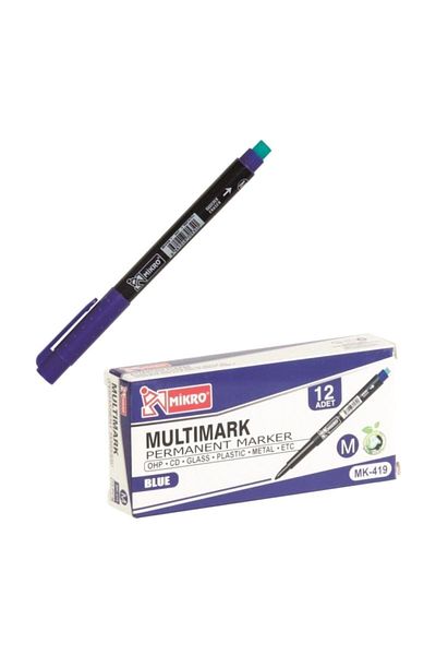 Mikro Permanent Acetate Pen - M Series Blue, Mk 419, Pack of 12