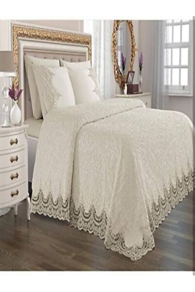 Çeyizci Sokağı Fransız Güpür Kadife Battaniye Seti 6 Parça