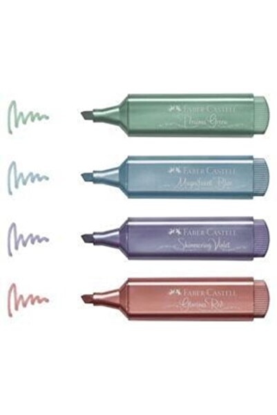 Faber Castell Faber-castell, Fosforlu Kalem, Işaretleme Kalem, 4'lü