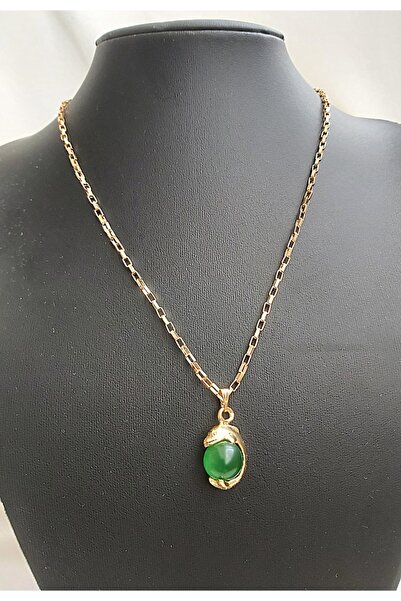 BİJUTERİ EVİ Akik Taşı Yunus Figürlü Küre Doğal Taşlı Kolye - 95