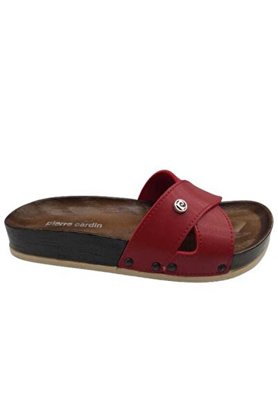 Pierre Cardin Άνετες Ορθοπεδικές Γυναικείες Κόκκινες Παντόφλες Σόλας PC-3223