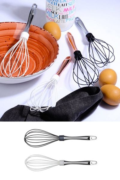 Kazanabil Chrome Plated Silicone Whisk 29cm Silver